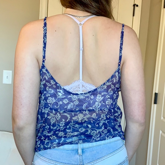 VTG 90’s Victoria’s Secret Blue and White Babydoll - Picture 3 of 10